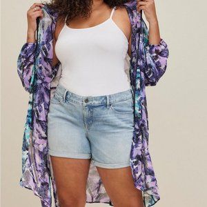 Torrid Chiffon Midi Sheer Jacket Size 2